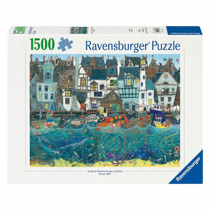 Afbeelding laden in galerijviewer, Ravensburger puzzel habour of wonders: a bustling fantasy port - legpuzzel - 1500 stukjes