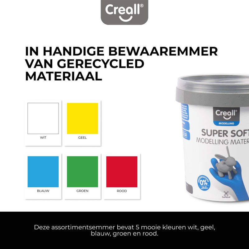 ギャラリービューアに画像をロードする, Creall supersoft klei 5 kleuren, 450gr.