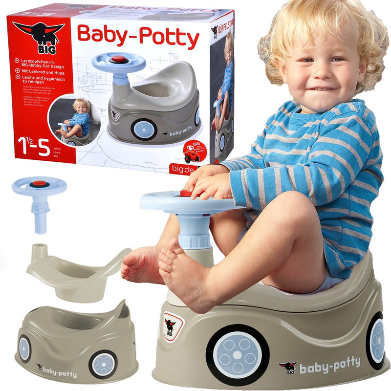 Laden Sie das Bild in Galerie -Viewer, Big baby potty - plaspot - met stuur - grijs