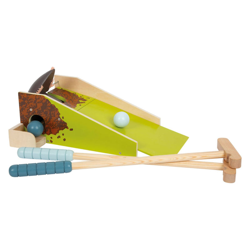 Afbeelding laden in galerijviewer, Small foot houten minigolfset - kinderspel met mol thema, educatief speelgoed.