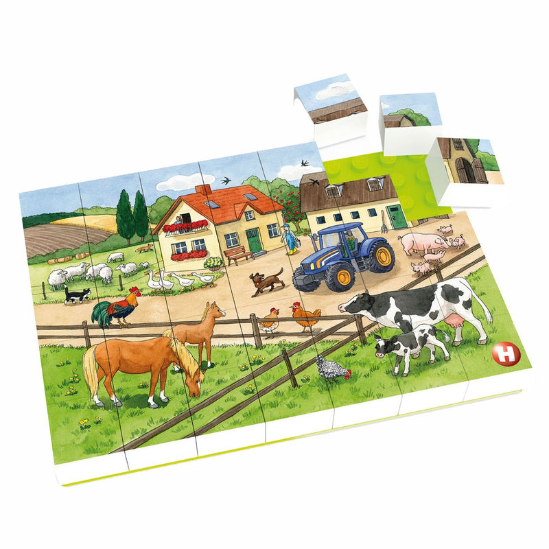 Afbeelding laden in galerijviewer, Hubelino blokpuzzel leven op de boerderij - 35st.