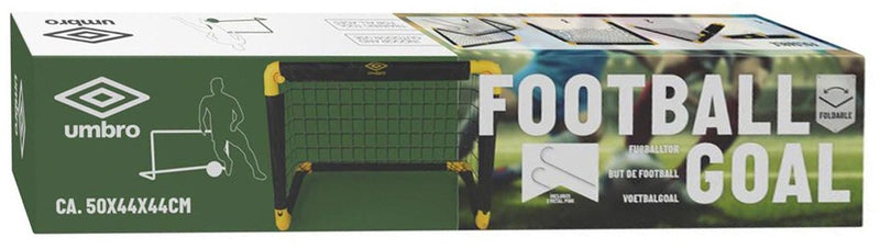 Afbeelding laden in galerijviewer, Umbro voetbaldoel - voetbalgoal 50 x 44 x 44 cm - voetbal goal opvouwbaar - makkelijk op te bergen - voetbal training doel voor kinderen en volwassenen - kunststof - zwart geel
