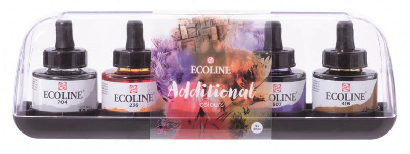 Laden Sie das Bild in Galerie -Viewer, Bruynzeel ecoline vloeibare waterverf set additioneel, 5x30ml