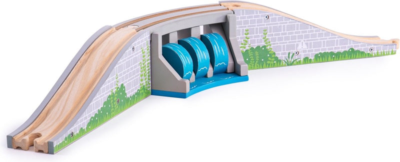 Laden Sie das Bild in Galerie -Viewer, Bigjigs houten trein brug met waterval - compatibel met de meeste merken