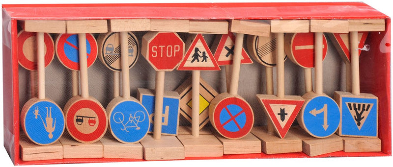 Afbeelding laden in galerijviewer, Playwood houten verkeersbordenset speelgoed - 18-delig - educatief.