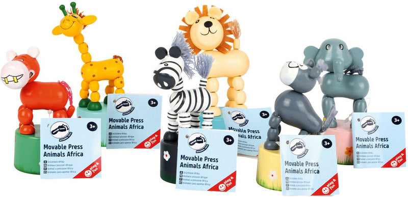 Laden Sie das Bild in Galerie -Viewer, Small foot - houten drukfiguur wilde dieren, set van 6