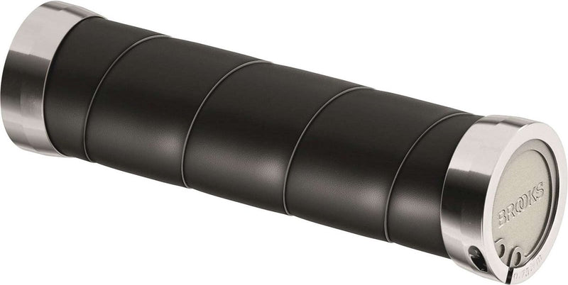Afbeelding laden in galerijviewer, Brooks slender leather grips (130+130mm) - black