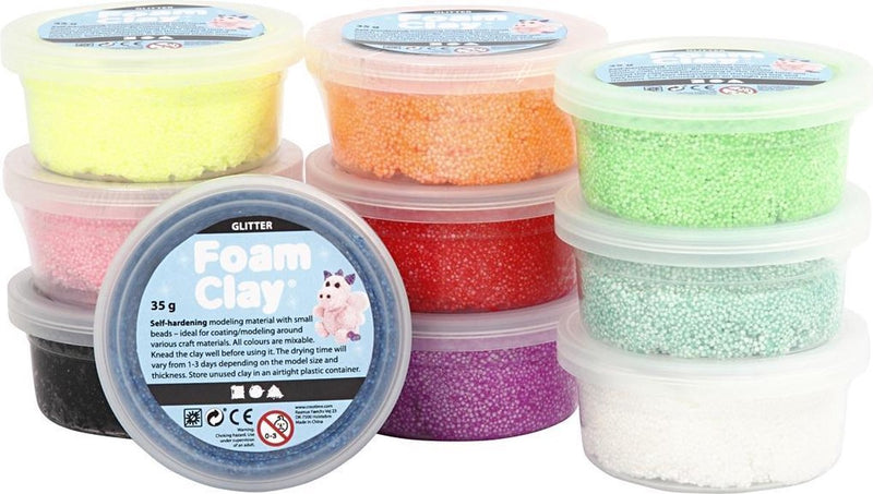 Afbeelding laden in galerijviewer, Foam clay foam klei - glitter kleuren, 10x35gr.
