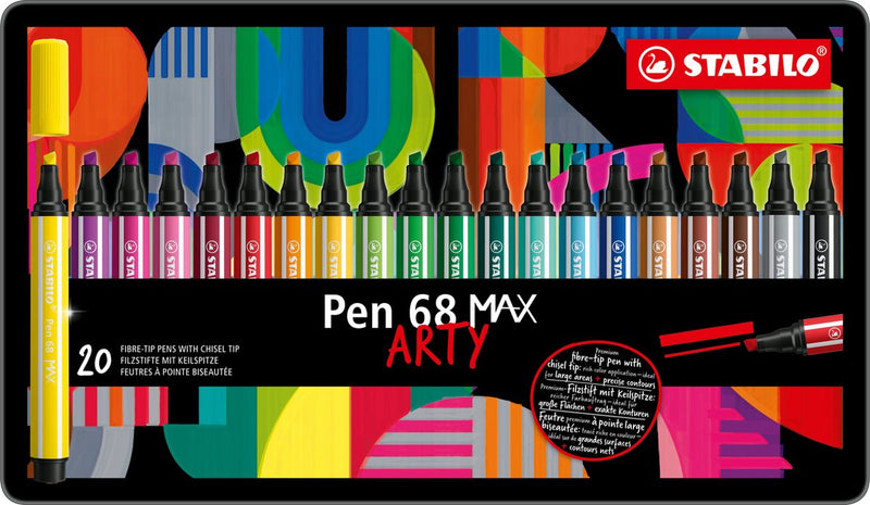 ギャラリービューアに画像をロードする, Stabilo pen 68 max arty - viltstift met dikke beitelpunt - set 20 stuks