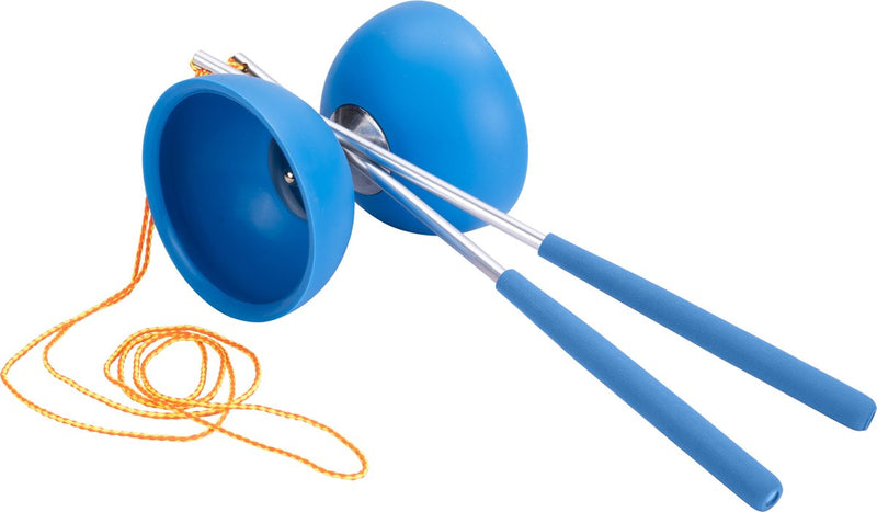 Afbeelding laden in galerijviewer, Engelhart diabolo van rubber met metalen stokjes - blauw