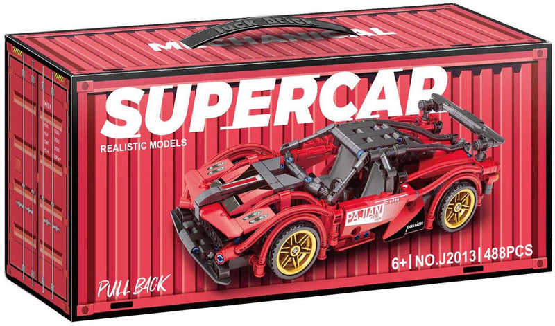 ギャラリービューアに画像をロードする, Lobbes speelgoed bv lobbes bouwsteentjes sportauto pull back - 488 stuks speelgoed.