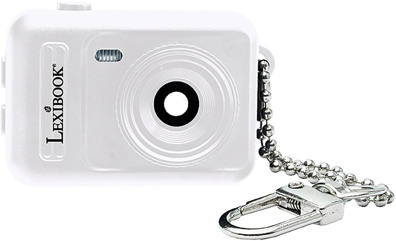 Afbeelding laden in galerijviewer, Lexibook sleutelhanger miniatuur digitale camera wit met ingebouwd flashgeheugen