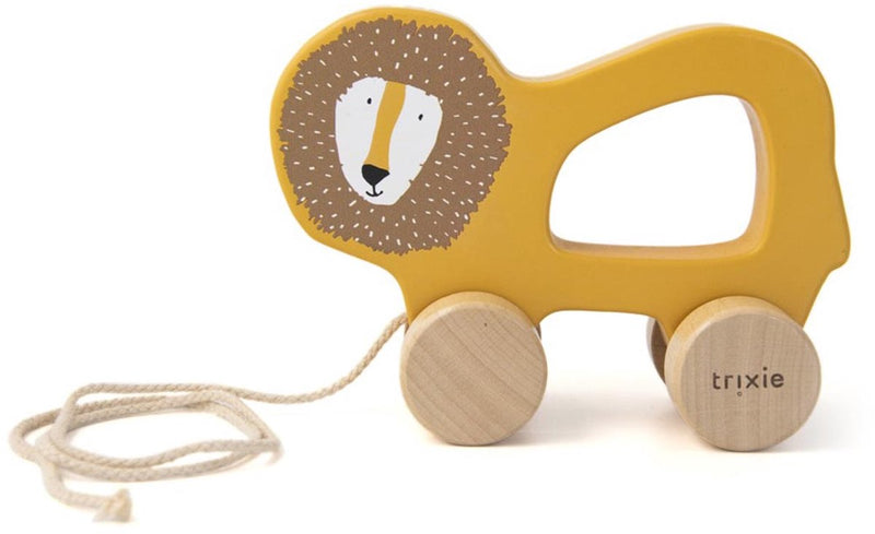 Cargue la imagen en el visor de la galería, Trixie houten trekspeeltje - mr. lion - voor de eerste stapjes - babyspeelgoed - voor jongens meisjes - leeuw
