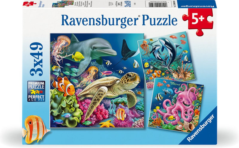 Chargez l'image dans la visionneuse de la galerie, Ravensburger puzzel betoverende onderwaterwereld - drie puzzels - 49 stukjes - kinderpuzzel