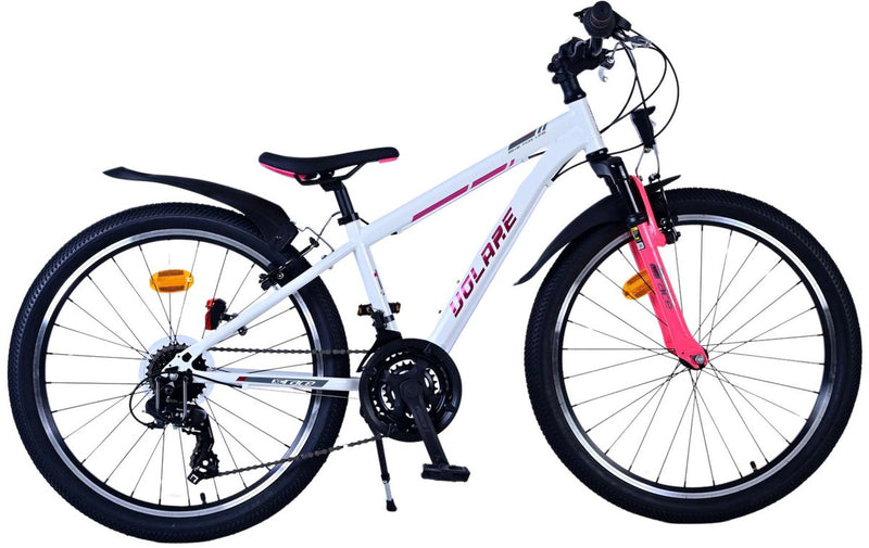 Chargez l'image dans la visionneuse de la galerie, Volare xc race kinderfiets - 24 inch - wit roze - 21 speed