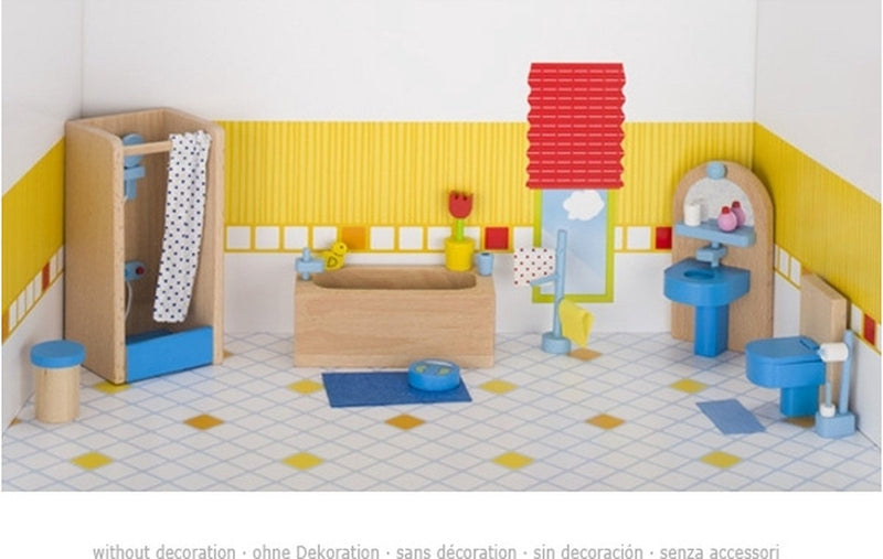 Afbeelding laden in galerijviewer, Goki poppenhuismeubeltjes: moderne badkamer 17-delig (incl. toebehoren, excl.