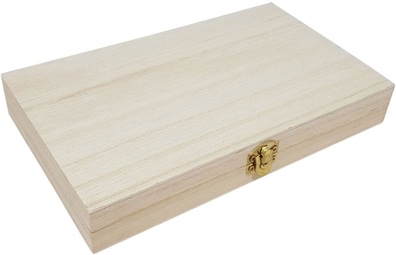 Afbeelding laden in galerijviewer, Merkloos sans marque pennenkistje paulownia hout met scharnierdeksel