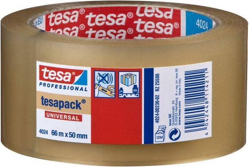 Afbeelding laden in galerijviewer, Tesa professional 1059181 - 4024 pack pp trans 66m x 50mm | 6 stuks
