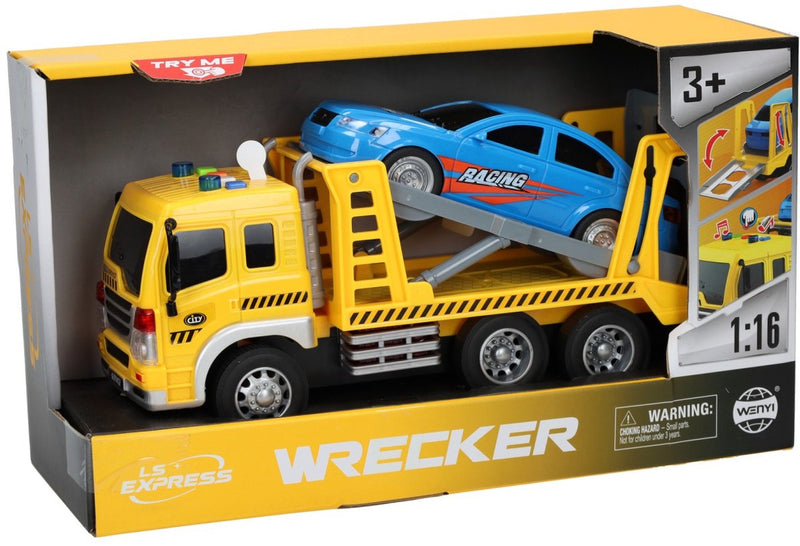 Chargez l'image dans la visionneuse de la galerie, Lobbes speelgoed bv transporter takelwagen met auto licht en geluid