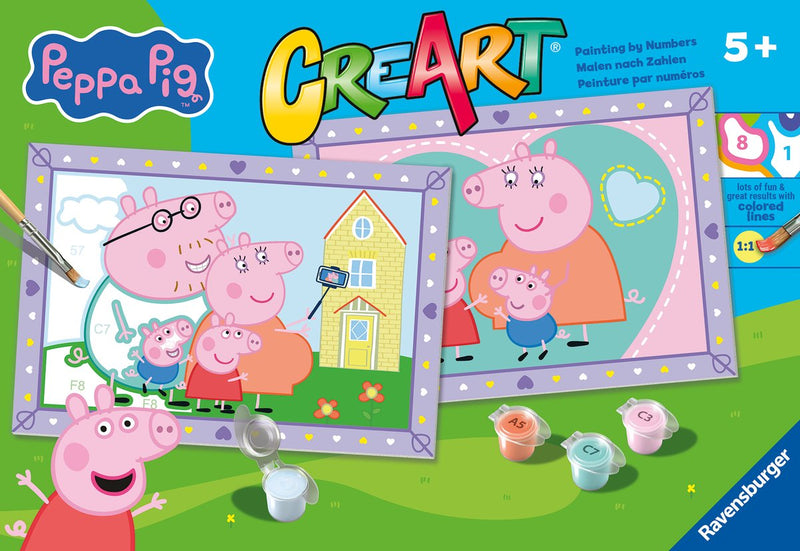Afbeelding laden in galerijviewer, Ravensburger schilderen op nummer peppa pig familie creatief speelgoed.