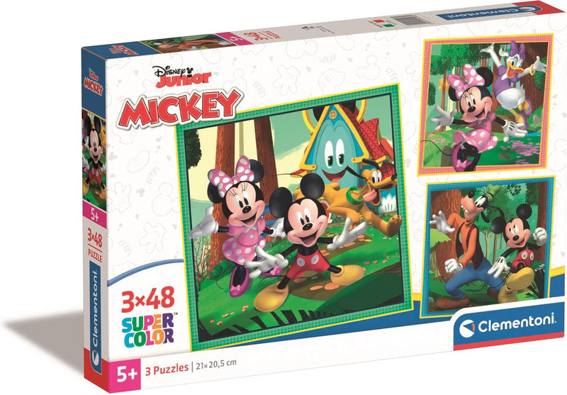 Chargez l'image dans la visionneuse de la galerie, Clementoni legpuzzel super color vierkant mickey and friends, 3x48st.