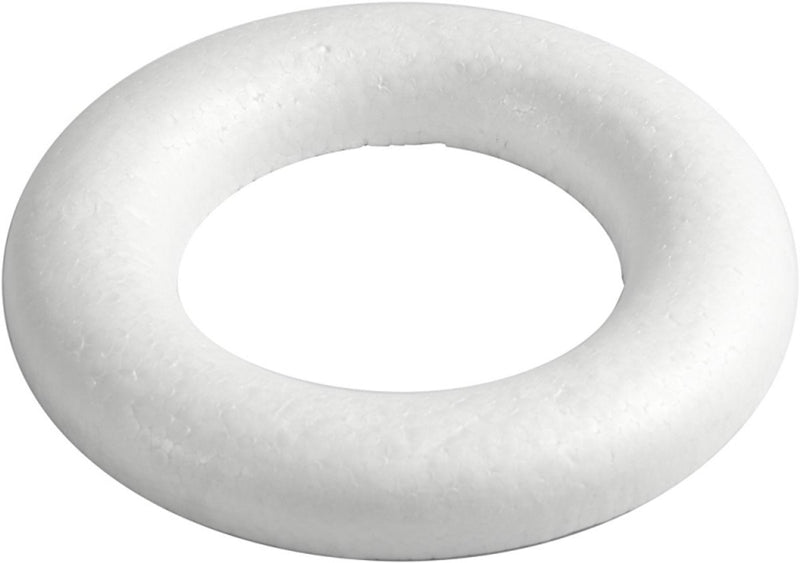 Afbeelding laden in galerijviewer, Creativ company styropor ring wit met platte achterkant, 35cm