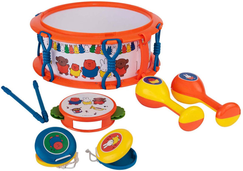 ギャラリービューアに画像をロードする, Rubo toys nijntje muziekset - tamboerijn - trommel - klappertjes - sambaballen - speelgoedinstrumenten