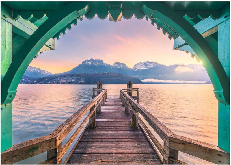 ギャラリービューアに画像をロードする, Ravensburger – legpuzzel – footbridge at lac d'annecy - 1000 stukjes – 70 x 50 cm