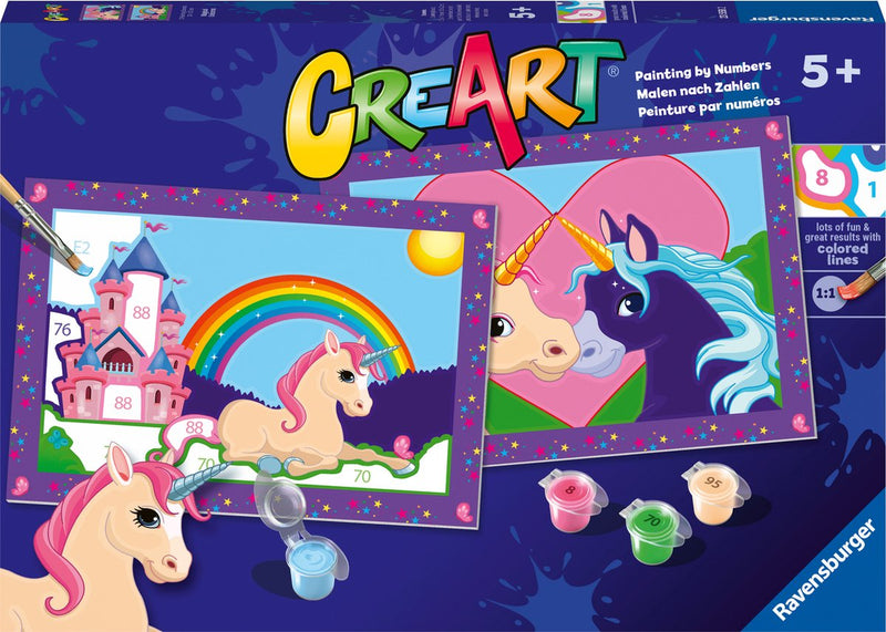 Afbeelding laden in galerijviewer, Ravensburger creart schilderen op nummer - magische eenhoorns