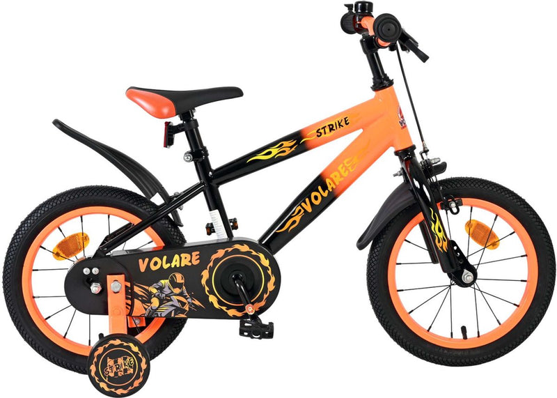 Afbeelding laden in galerijviewer, Volare strike kinderfiets - jongens - 14 inch - zwart oranje