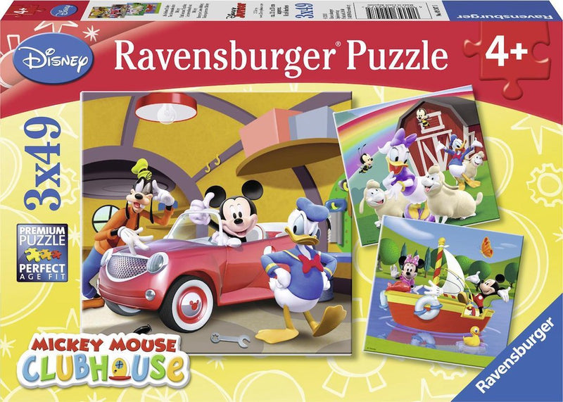 Afbeelding laden in galerijviewer, Ravensburger puzzel disney mickey mouse: iedereen houdt van mickey - 3x49 stukjes - kinderpuzzel