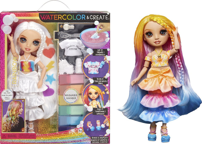 Cargue la imagen en el visor de la galería, Rainbow high watercolor create-modepop - bruine ogen