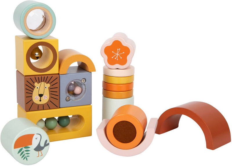 Afbeelding laden in galerijviewer, Small foot - houten ontdekblokken safari, 12dlg.