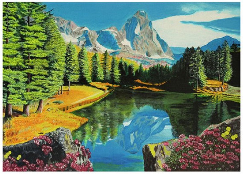 Afbeelding laden in galerijviewer, Ravensburger puzzel rocky mountain reflections - legpuzzel - 300 stukjes extra groot