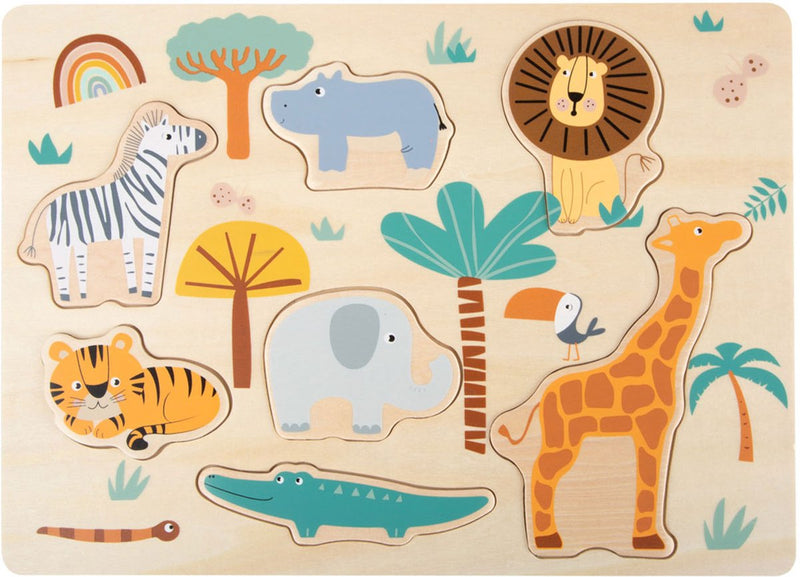 Afbeelding laden in galerijviewer, Small foot - houten puzzel safari