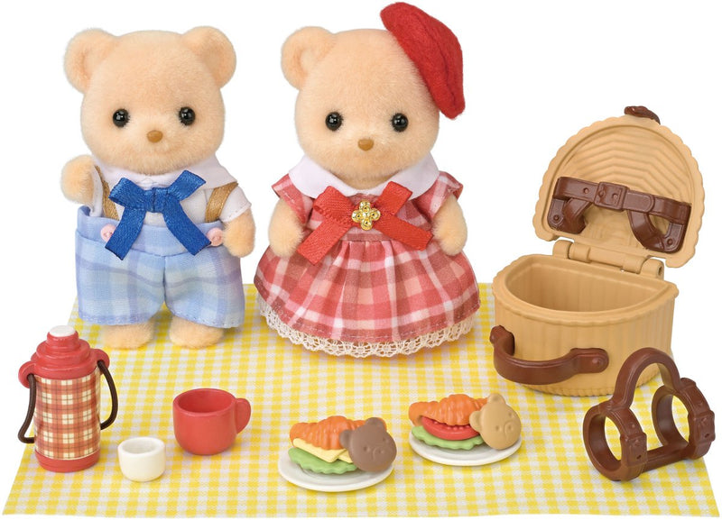 Afbeelding laden in galerijviewer, Sylvanian families 5853 biscuit beer zus en broer - picknick set