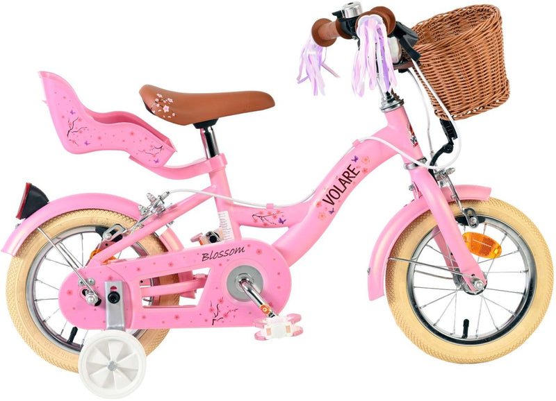 Afbeelding laden in galerijviewer, Volare blossom kinderfiets - meisjes - 12 inch - roze - twee handremmen
