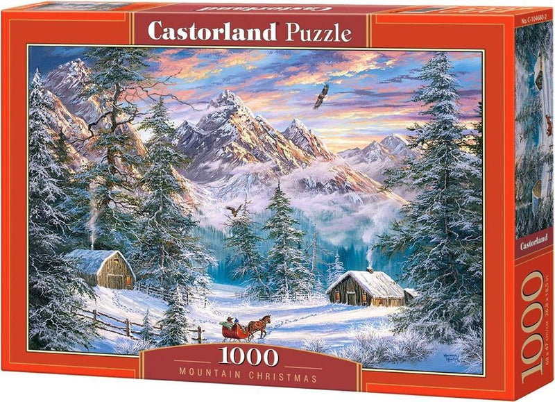 Afbeelding laden in galerijviewer, Castorland mountain christmas – puzzel – 1.000 stukjes – satijnen afwerking – perfecte pasvorm – europese kwaliteit