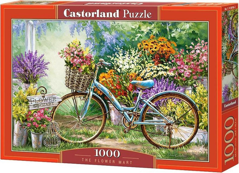 Afbeelding laden in galerijviewer, Castorland the flower mart – puzzel – 1.000 stukjes – satijnen afwerking – perfecte pasvorm – europese kwaliteit