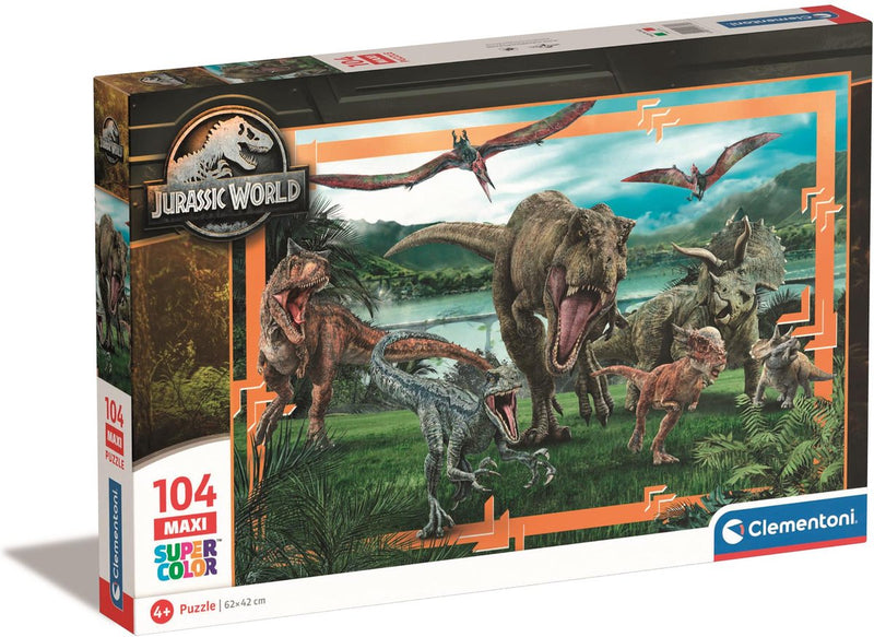 Afbeelding laden in galerijviewer, Clementoni legpuzzel super color maxi jurassic world, 104st.