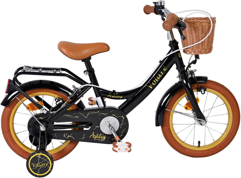 Afbeelding laden in galerijviewer, Volare ashley kinderfiets - meisjes - 14 inch - zwart - twee handremmen