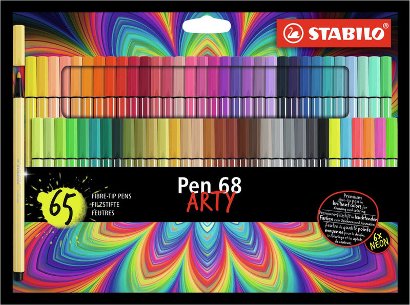 Afbeelding laden in galerijviewer, Stabilo pen 68 - viltstift - arty - set met 65 stuks