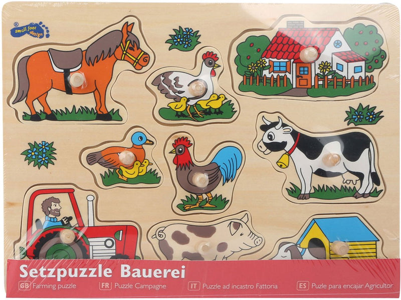 Chargez l'image dans la visionneuse de la galerie, Small foot - houten noppenpuzzel boerderij, 9st.