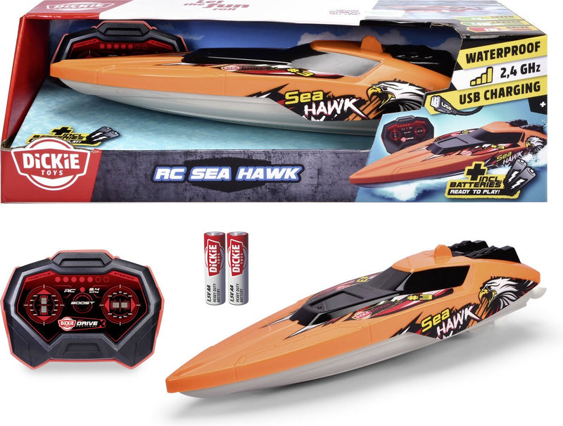 Cargue la imagen en el visor de la galería, Dickie toys - rc sea hawk - bestuurbare speedboot - afstandsbediening - vanaf 6 jaar
