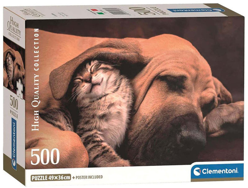 Afbeelding laden in galerijviewer, Clementoni legpuzzel hond en kat, 500st.