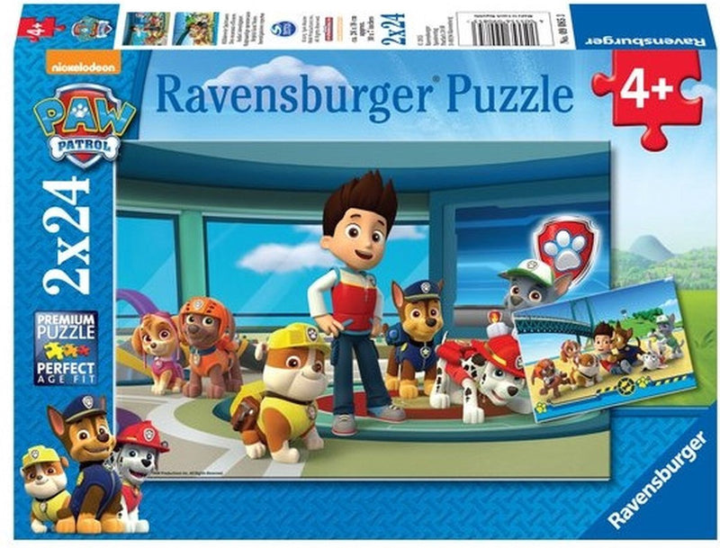 Afbeelding laden in galerijviewer, Ravensburger puzzel paw patrol: hulpvaardige speurneuzen - 2x24 stukjes - kinderpuzzel
