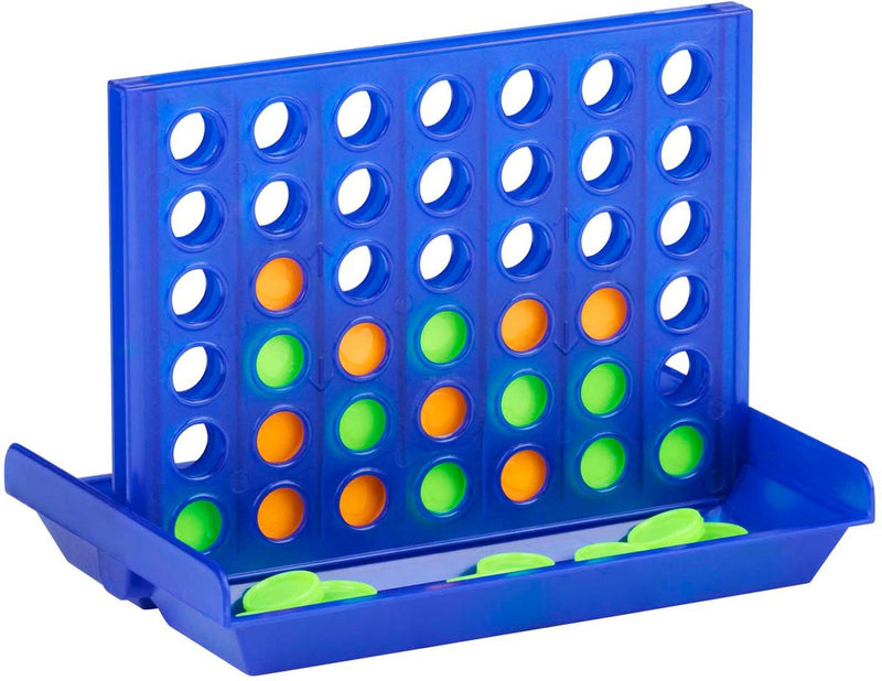 Afbeelding laden in galerijviewer, Eddy toys connect 4 reisspel - compact 4 op een rij spel voor onderweg - strategisch denkspel voor kinderen en volwassenen - inklapbaar speelbord - kunststof - blauw