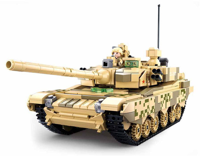 Afbeelding laden in galerijviewer, Sluban modelbricks army modern battle tank desert bouwspeelgoed – constructiespeelgoed modelbouw – bouwdoos met 893 bouwstenen – m38-b0790 vanaf 8 jaar