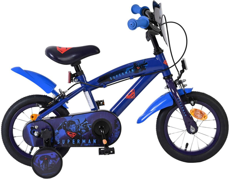 Afbeelding laden in galerijviewer, Volare superman kinderfiets - jongens - 12 inch - blauw - twee handremmen