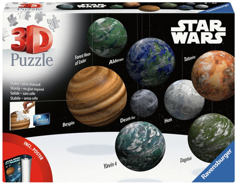 Afbeelding laden in galerijviewer, Ravensburger 3d puzzel star wars planeet galaxy 531 stukjes speelgoed.